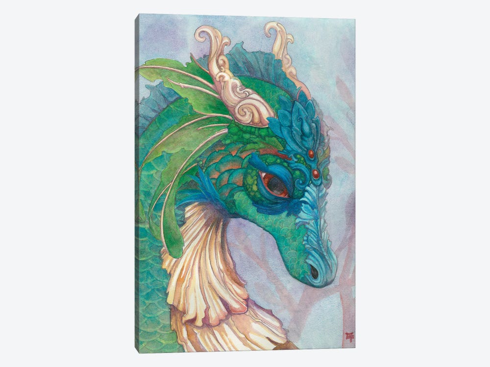 Luna Moth Dragon by Might Fly Art & Illustration 1-piece Canvas Art Print