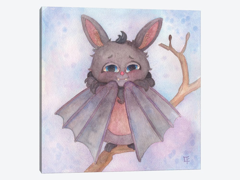 Cuddly Bat by Might Fly Art & Illustration 1-piece Art Print
