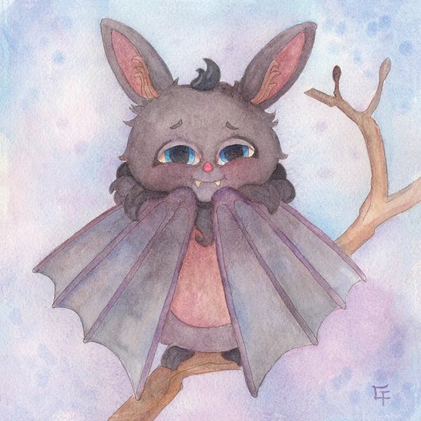 Bats: Cuddly Bat by Might Fly Art & Illustration