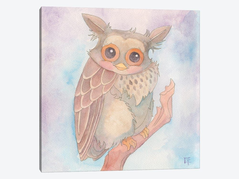 Shy Owl by Might Fly Art & Illustration 1-piece Canvas Art