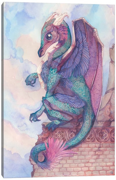 Jewel Among The Ruins Canvas Art Print - Dragon Art