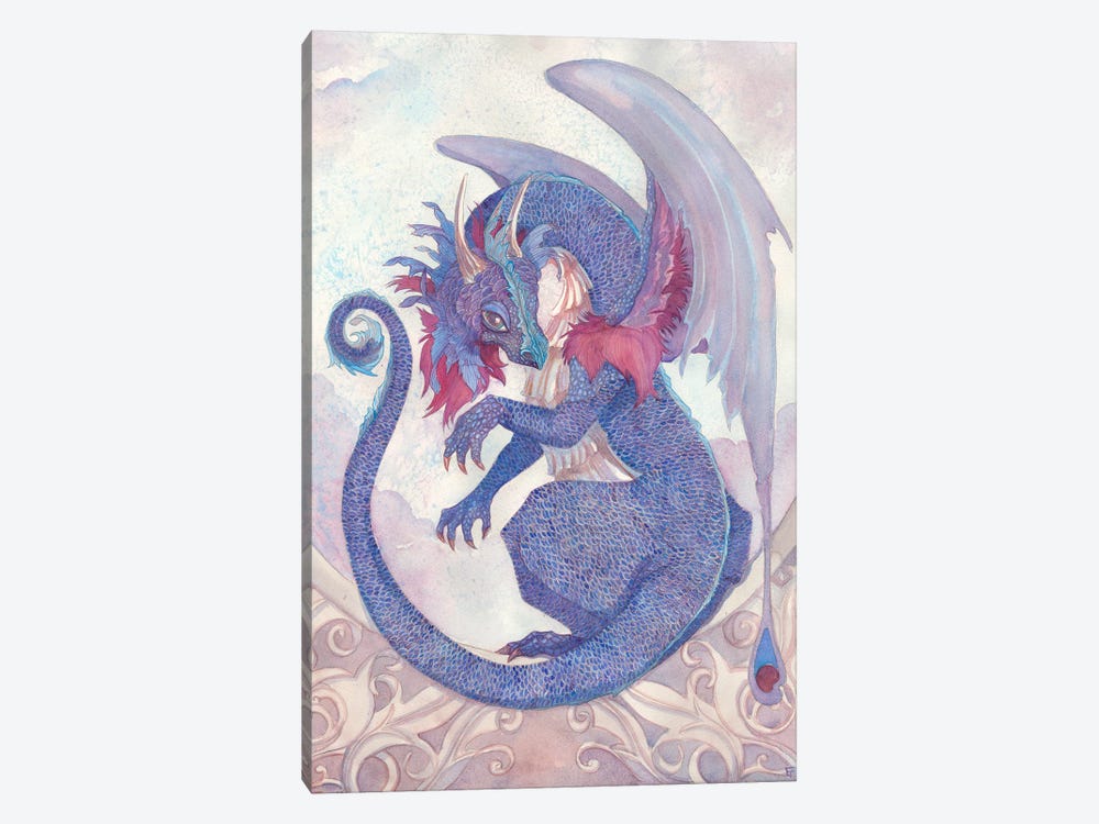 Voilet Tailed Sylph Dragon by Might Fly Art & Illustration 1-piece Canvas Art Print