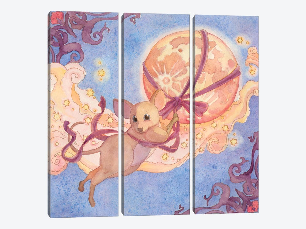 What If The Moon by Might Fly Art & Illustration 3-piece Canvas Wall Art