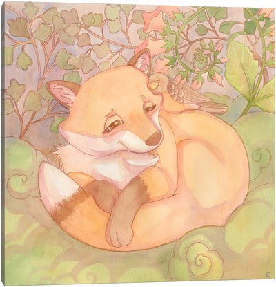 Foxglove And Fern Canvas Art Print