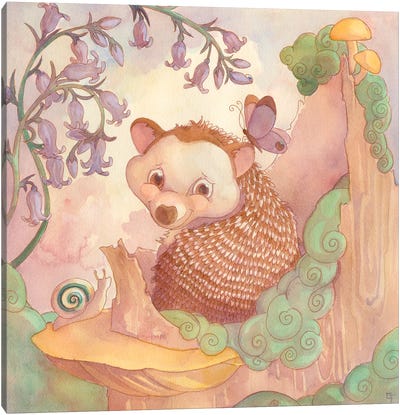 The Hedgehog's Garden Canvas Art Print - Might Fly Art & Illustration