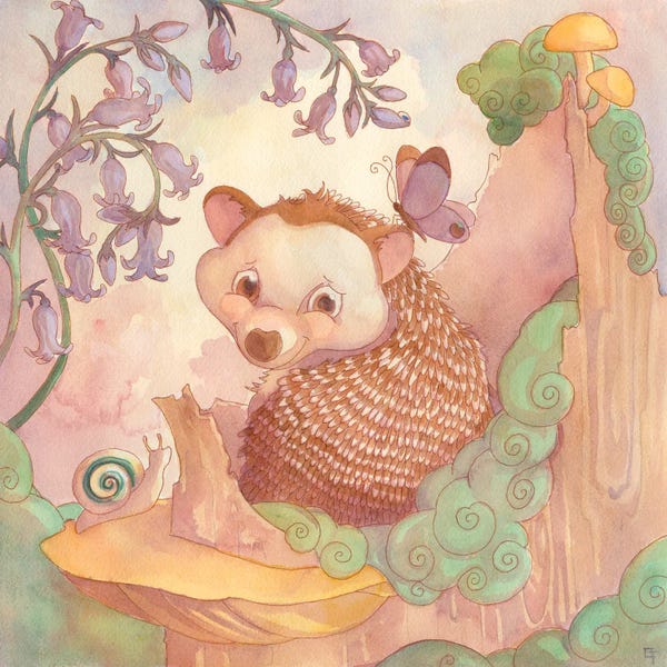 Canvas Print: The Hedgehog's Garden by Might Fly Art & Illustration