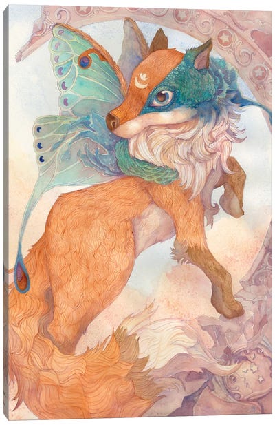 Fairie Fox Canvas Art Print - Baby Animal Art