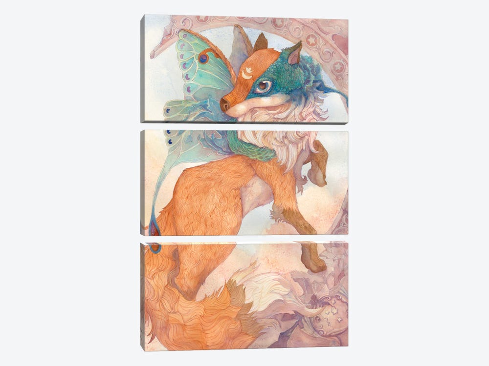 Fairie Fox by Might Fly Art & Illustration 3-piece Canvas Art