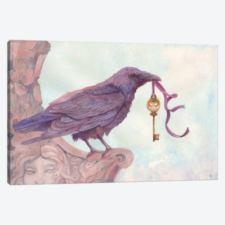 One For Sorrow Canvas Print #FAI165} by Might Fly Art & Illustration Canvas Wall Art
