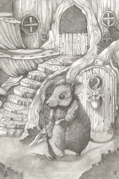 Canvas Print: House Keeping by Might Fly Art & Illustration