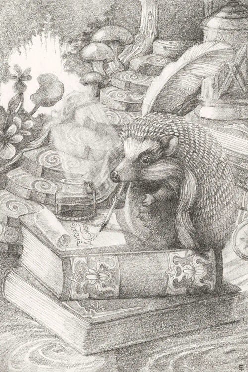 A Learned Hedgehog by Might Fly Art & Illustration wall art