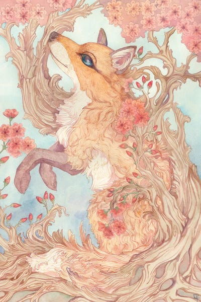 Animal Illustrations: Among The Blossoms by Might Fly Art & Illustration