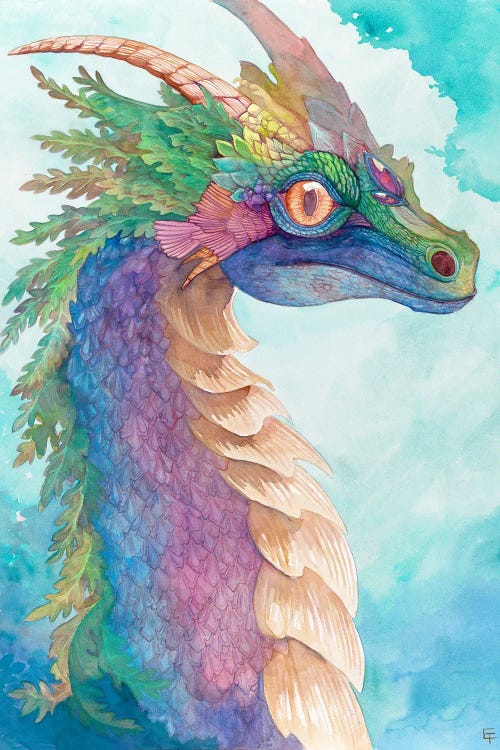Shimmering Dragon by Might Fly Art & Illustration wall art
