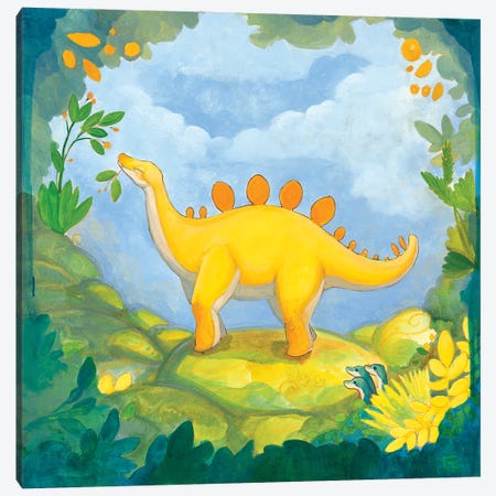 Cuddly Stegosaurus Canvas Print #FAI20} by Might Fly Art & Illustration Art Print