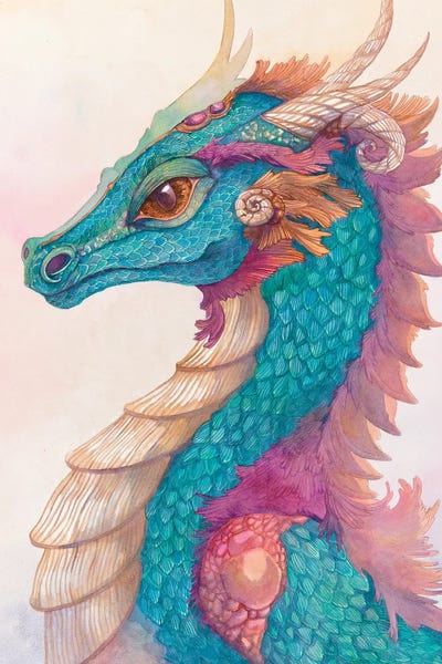 Teal Dragon by Might Fly Art & Illustration multi panel art