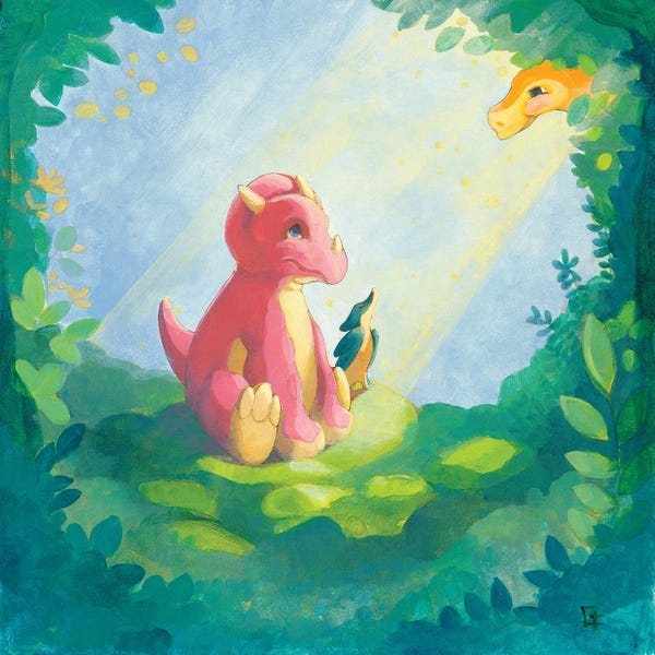 Kids Dinosaur Art: Cuddly Triceratops by Might Fly Art & Illustration