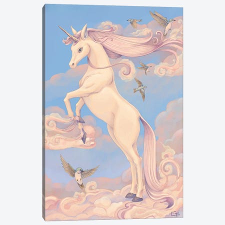 Unicorn Canvas Print #FAI24} by Might Fly Art & Illustration Canvas Wall Art
