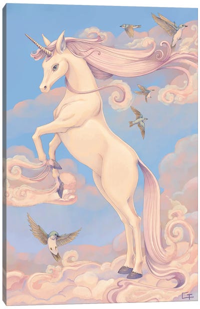 Unicorn Canvas Art Print - Might Fly Art & Illustration