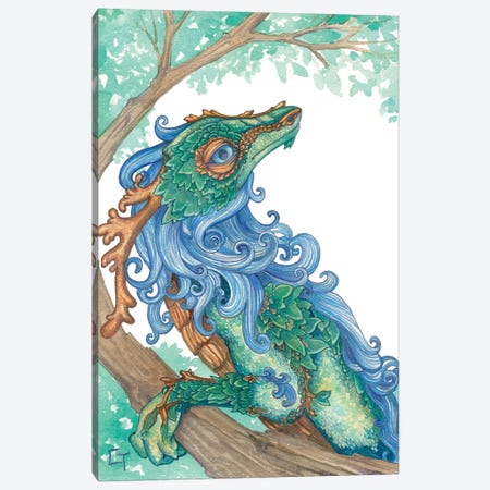 Blue Maned Dragon Canvas Print #FAI28} by Might Fly Art & Illustration Art Print
