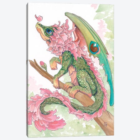 Cherry Blossom Dragon Canvas Print #FAI29} by Might Fly Art & Illustration Canvas Art Print