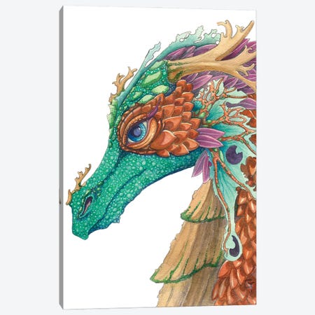 Copper Scaled Dragon Canvas Print #FAI30} by Might Fly Art & Illustration Canvas Wall Art