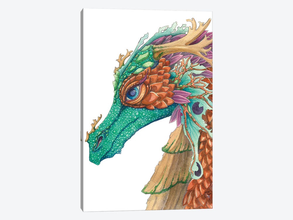 Copper Scaled Dragon by Might Fly Art & Illustration 1-piece Canvas Art Print