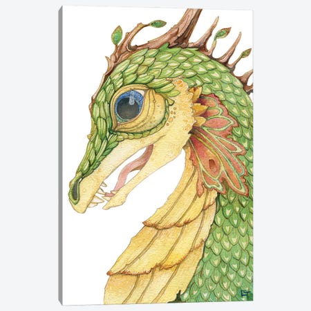 Leaf Scaled Dragon Canvas Print #FAI35} by Might Fly Art & Illustration Art Print