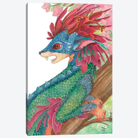 Lesser Crested Dragon Canvas Print #FAI36} by Might Fly Art & Illustration Canvas Print