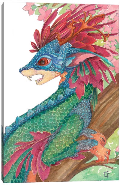 Lesser Crested Dragon Canvas Art Print - Might Fly Art & Illustration