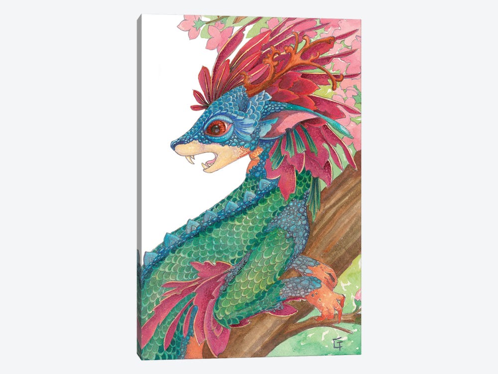 Lesser Crested Dragon by Might Fly Art & Illustration 1-piece Canvas Print