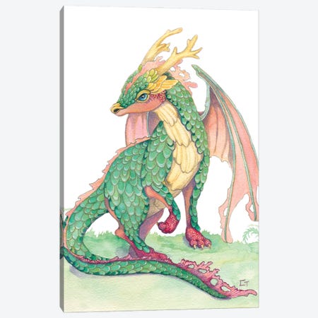 Ruby Footed Dragon Canvas Print #FAI38} by Might Fly Art & Illustration Canvas Art