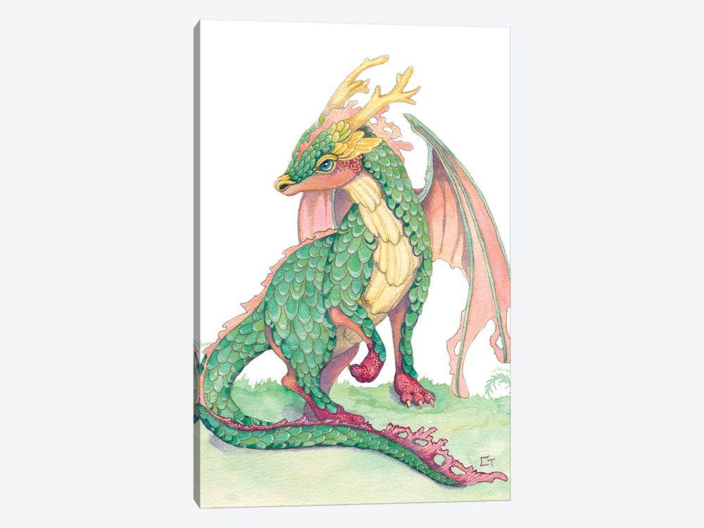 Ruby Footed Dragon by Might Fly Art & Illustration 1-piece Art Print