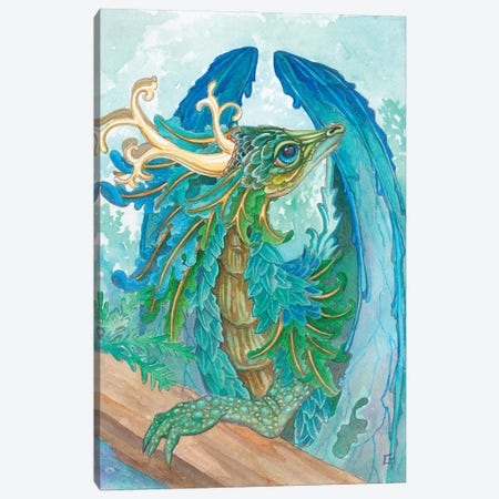 Ruffled Dragon Canvas Print #FAI39} by Might Fly Art & Illustration Canvas Art