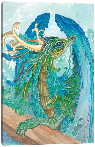 Ruffled Dragon Canvas Art Print - Might Fly Art & Illustration