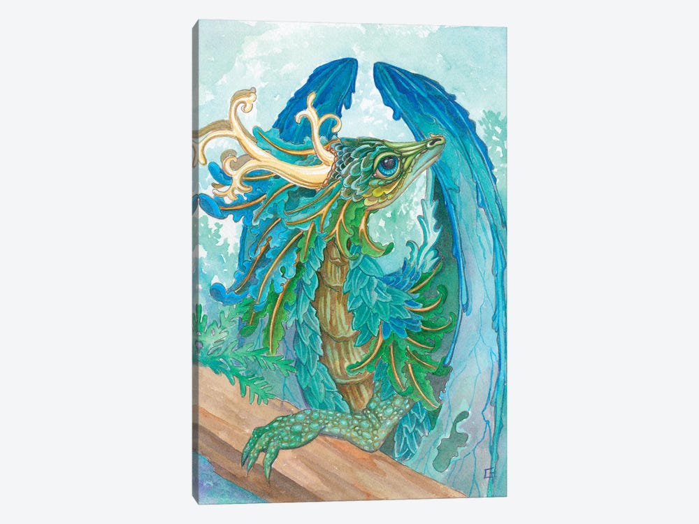 Ruffled Dragon by Might Fly Art & Illustration 1-piece Canvas Wall Art