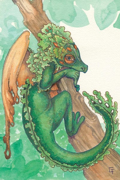 Dragons: Tufted Moss Dragon by Might Fly Art & Illustration