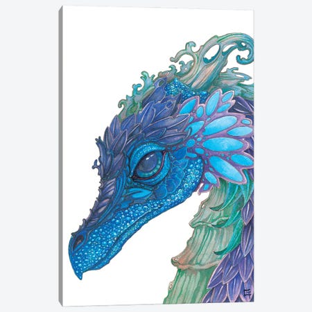 Wild Iris Dragon Canvas Print #FAI41} by Might Fly Art & Illustration Art Print