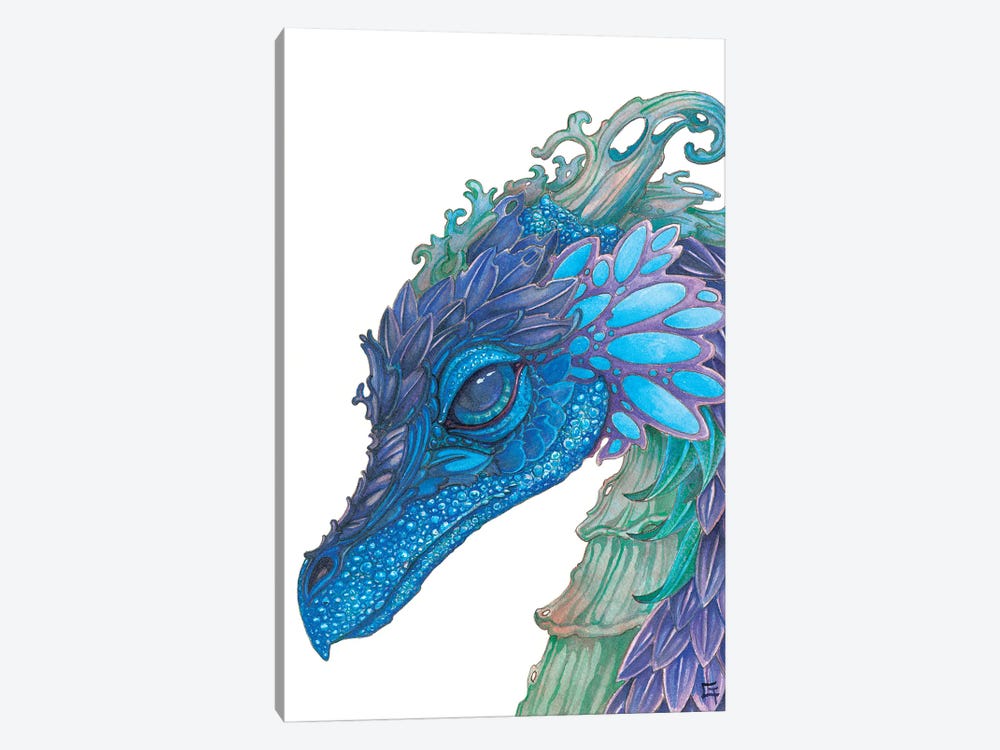Wild Iris Dragon by Might Fly Art & Illustration 1-piece Canvas Print