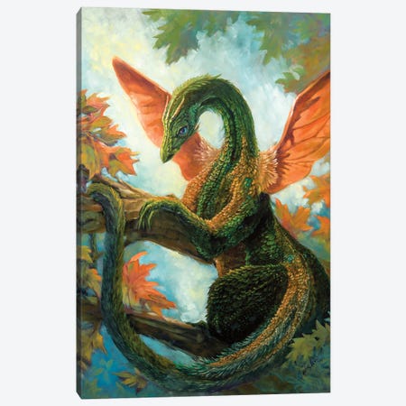 Verdant Dragon Canvas Print #FAI42} by Might Fly Art & Illustration Art Print