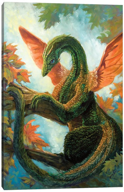 Verdant Dragon Canvas Art Print - Dragon Art