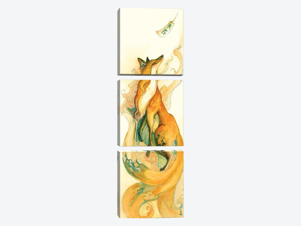Kitsune by Might Fly Art & Illustration 3-piece Canvas Art Print