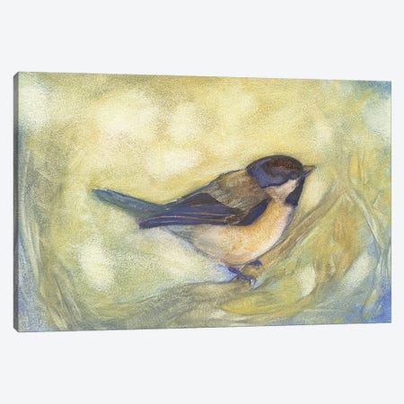 Chickadee in Dappled Sunlight Canvas Print #FAI48} by Might Fly Art & Illustration Canvas Art Print