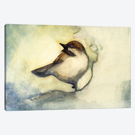 Singing Chickadee Canvas Print #FAI49} by Might Fly Art & Illustration Canvas Art Print