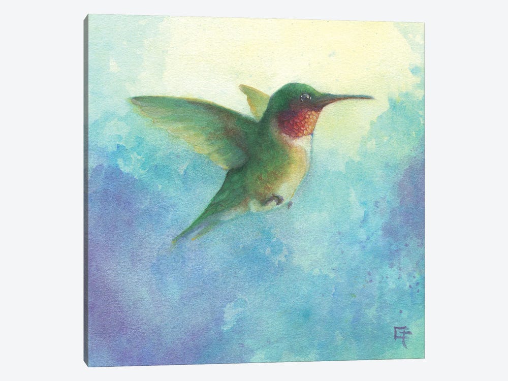Hummingbird in Flight by Might Fly Art & Illustration 1-piece Canvas Art Print