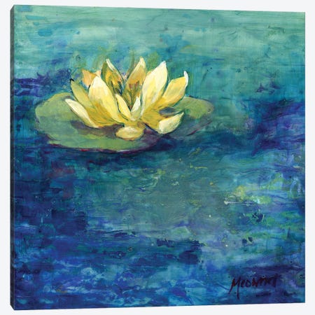 Yellow Water Lilly Canvas Print #FAI5} by Might Fly Art & Illustration Canvas Artwork