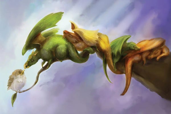 Dragons: Birds of a Feather by Might Fly Art & Illustration