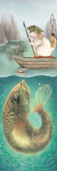 Kids Transportation Art: Be Careful What You Fish For by Might Fly Art & Illustration