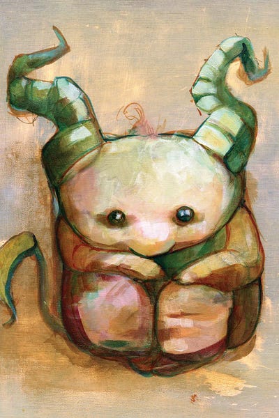 Under the Bed Beastie by Might Fly Art & Illustration canvas print