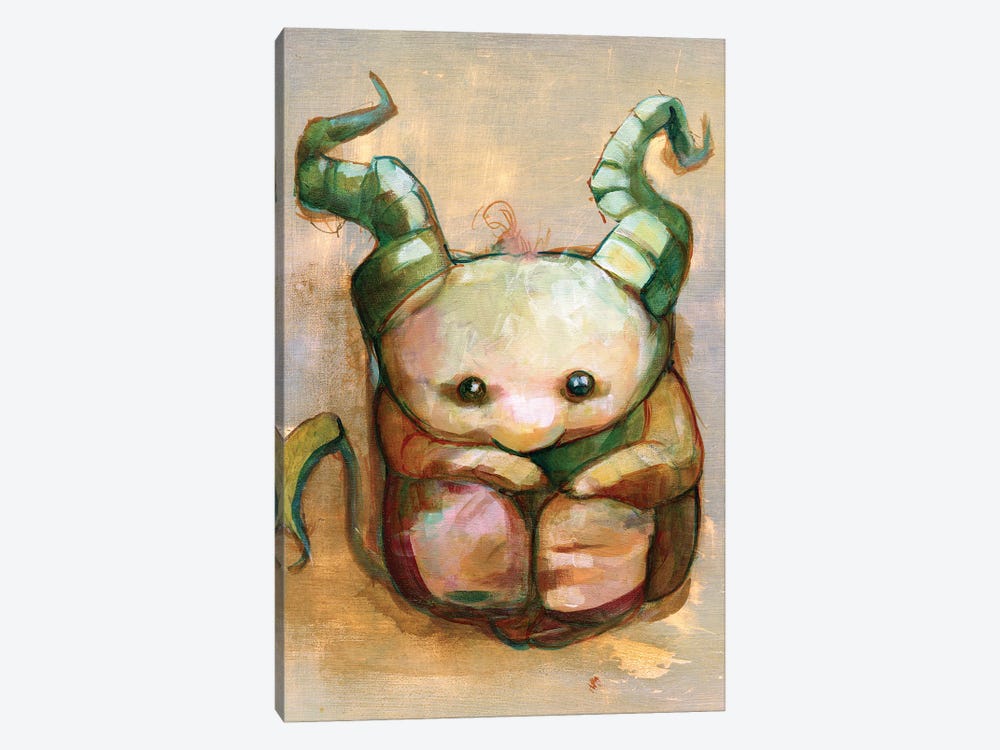 Under the Bed Beastie by Might Fly Art & Illustration 1-piece Canvas Artwork