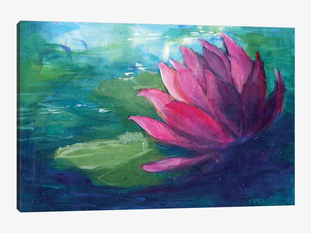 Pink Water Lilly by Might Fly Art & Illustration 1-piece Canvas Art Print